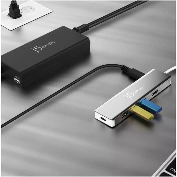 j5create 100W PD USB C Super Charger With USB A Port Black - Picture 4 of 10